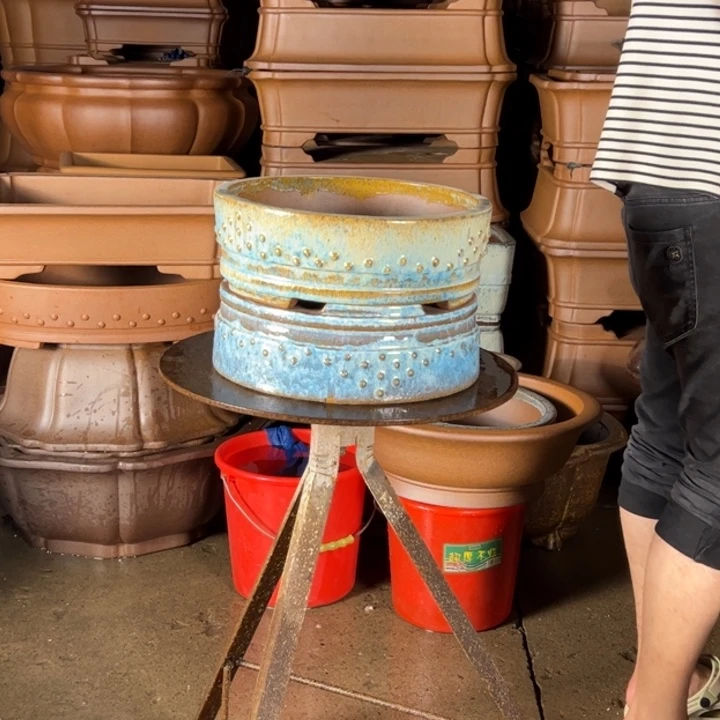 去***热紫砂花盆高温釉盆