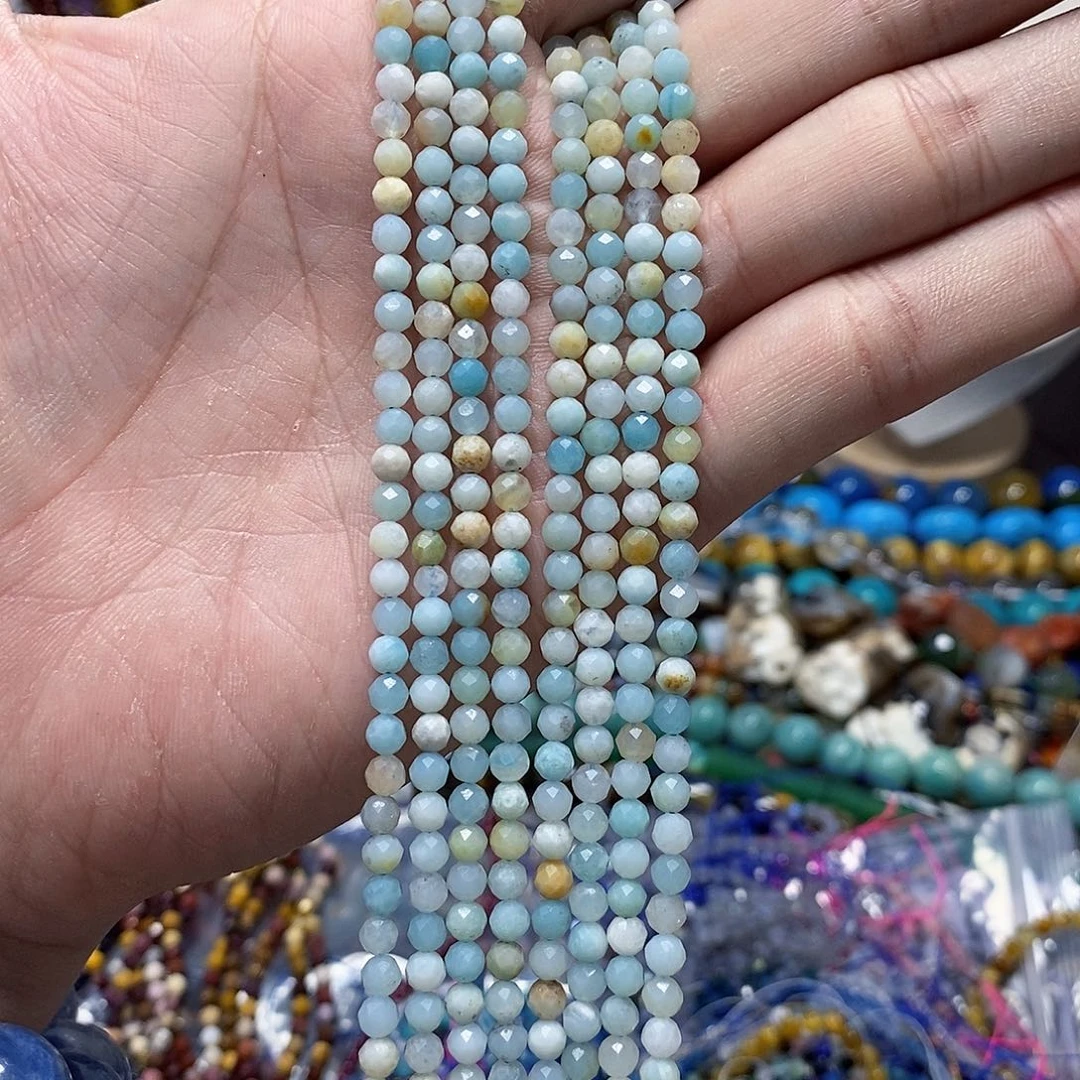 石英质玉未镶嵌，亚马逊切面4mm，