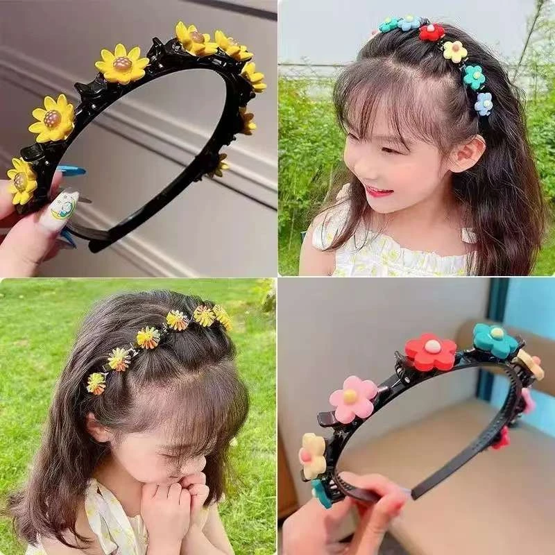 发箍头箍网红儿童可爱不伤发懒人造型头饰小女孩编发固定神器发饰