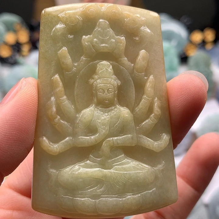 翡翠未镶嵌颈饰千手观音福利