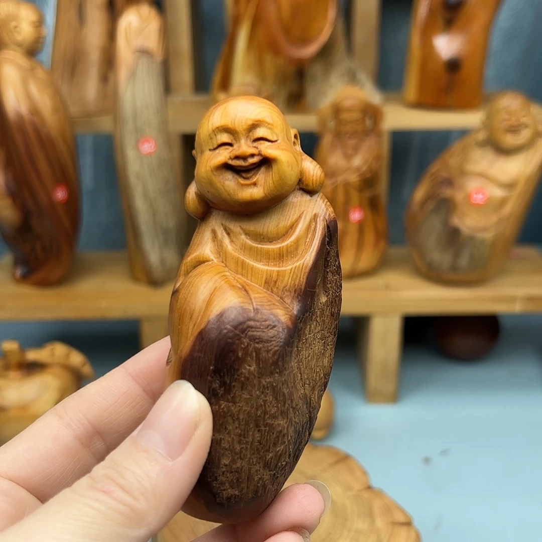 木僧**雨柏木摆件手把件，