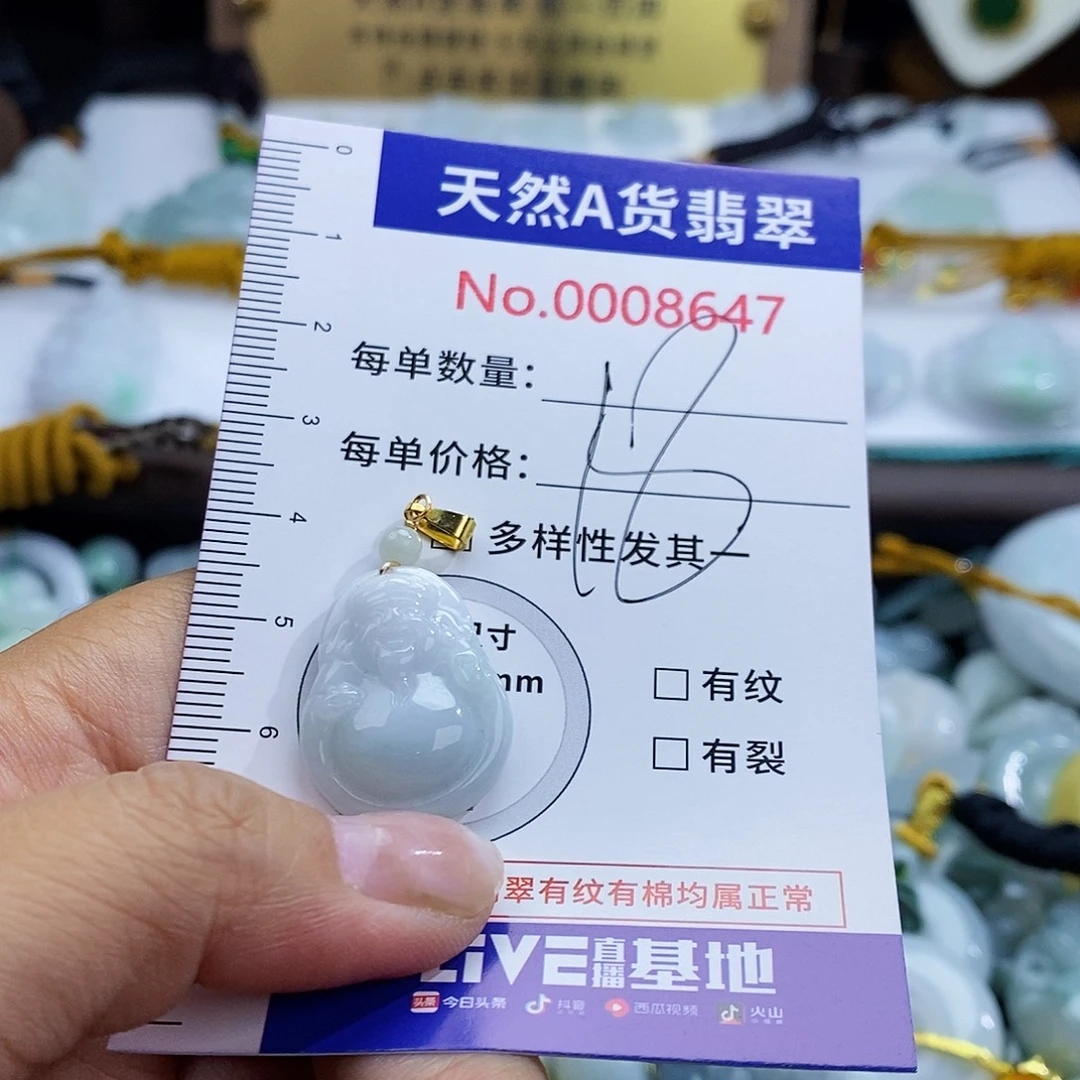 翡翠未镶嵌颈饰8647