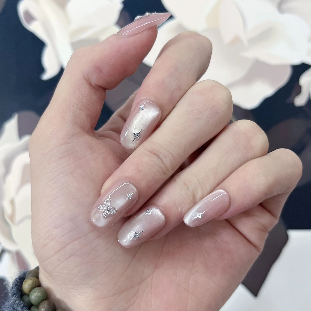 【锆石星芒】十七春夏猫眼锆石堆钻高级感手工穿戴甲 超温柔显白