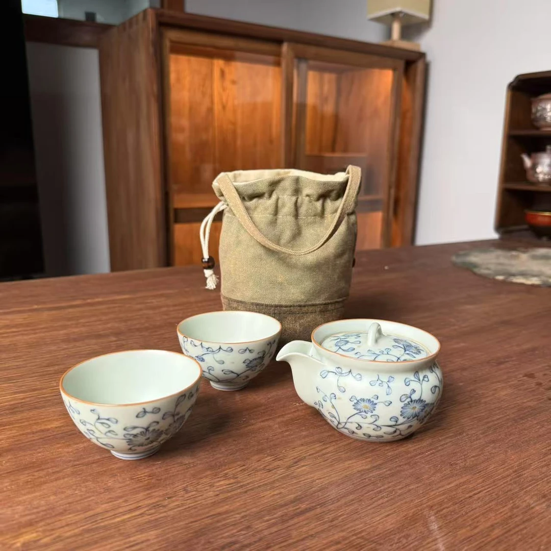 小雏菊一壶两杯旅行套组带布包 2913
