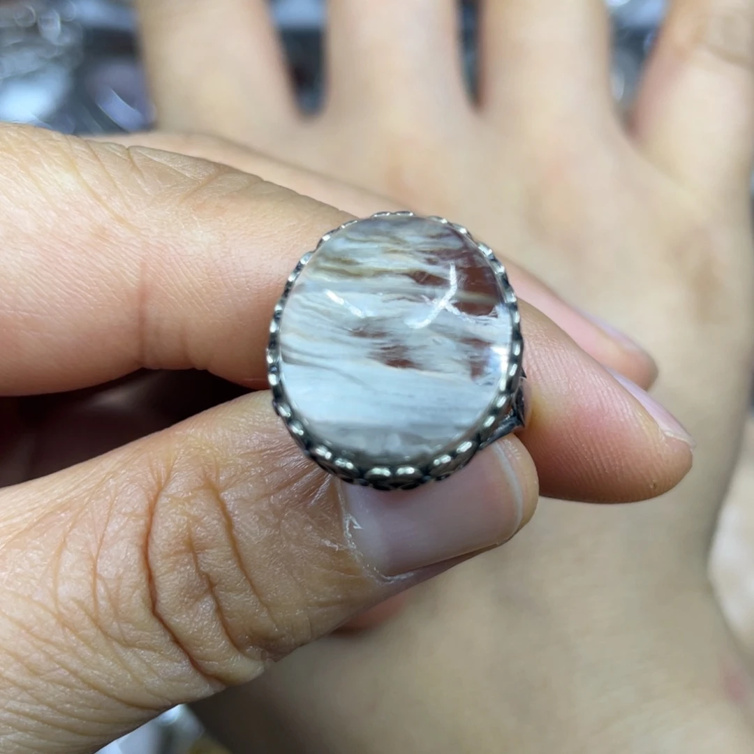 【闪购商品】银S925镶嵌珠宝半成品水晶戒指