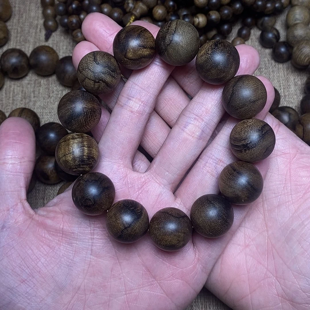 沉香手串越南芽庄白棋楠1.8虎斑