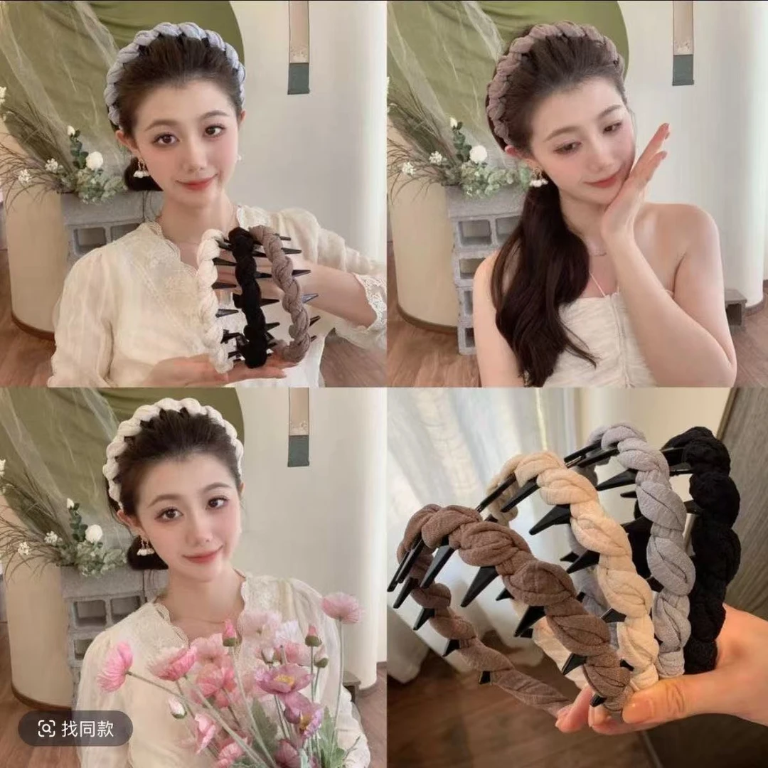麻花纽结!新款齿梳发箍!更蓬松~早春蓬松高颅顶韩女反戴齿梳发箍