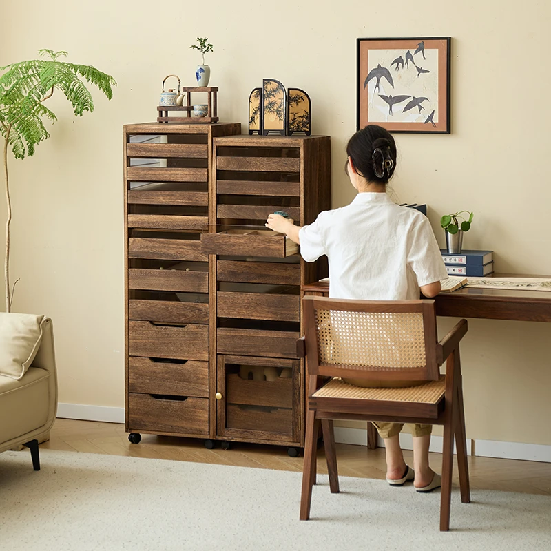 实木牙科柜茶具柜文玩收纳柜客厅边柜落地茶水柜茶杯置物柜首饰柜