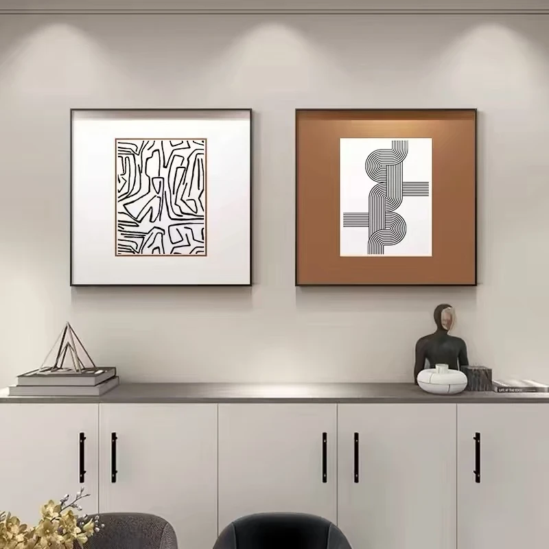 抽象简约线条餐厅客厅装饰画清新卧室床头壁画简约高级感挂画502