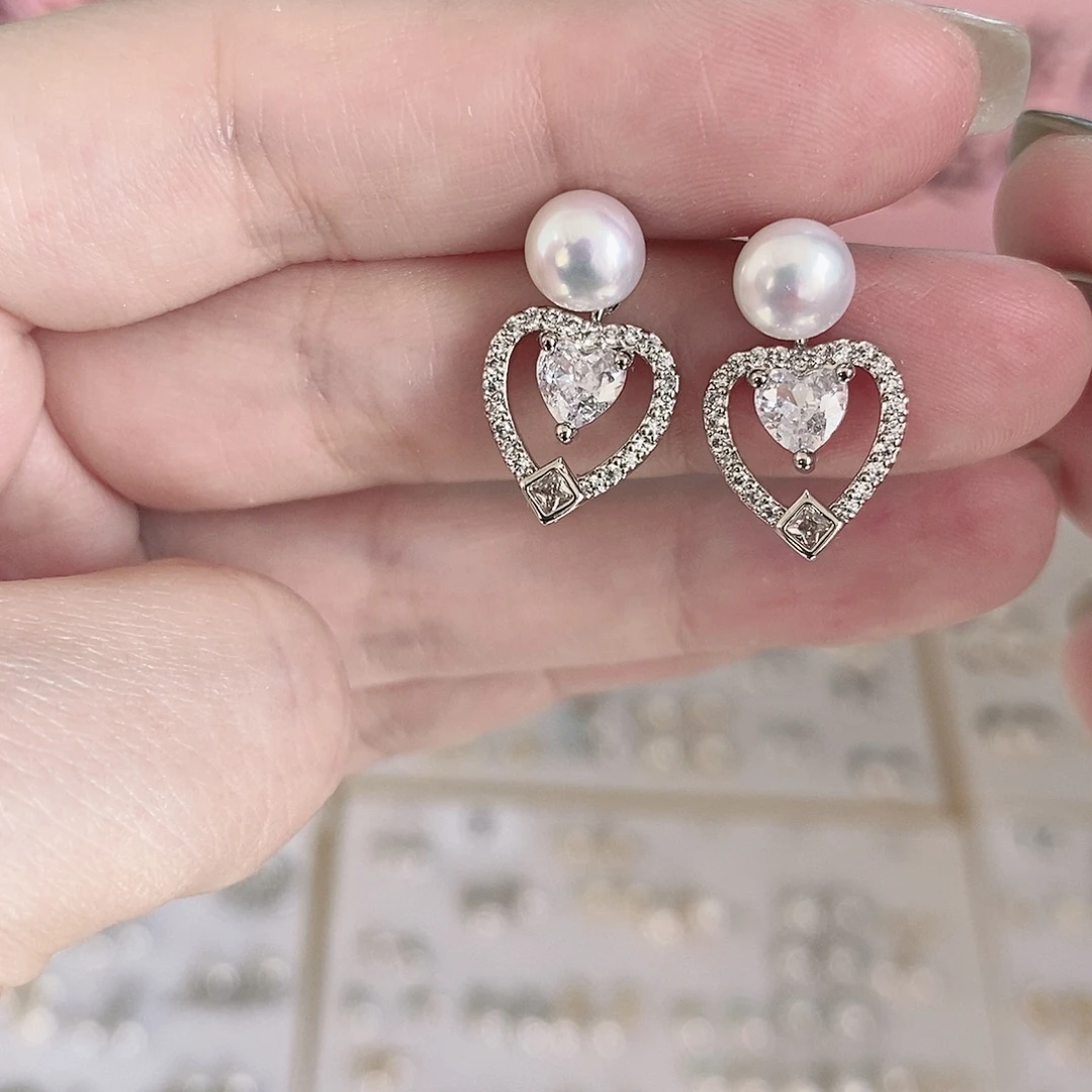 淡水珍珠耳饰合金