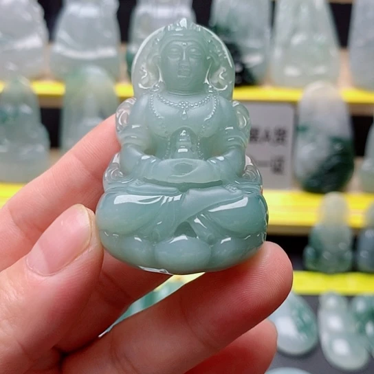 翡翠未镶嵌吊坠(不含链)度母观音