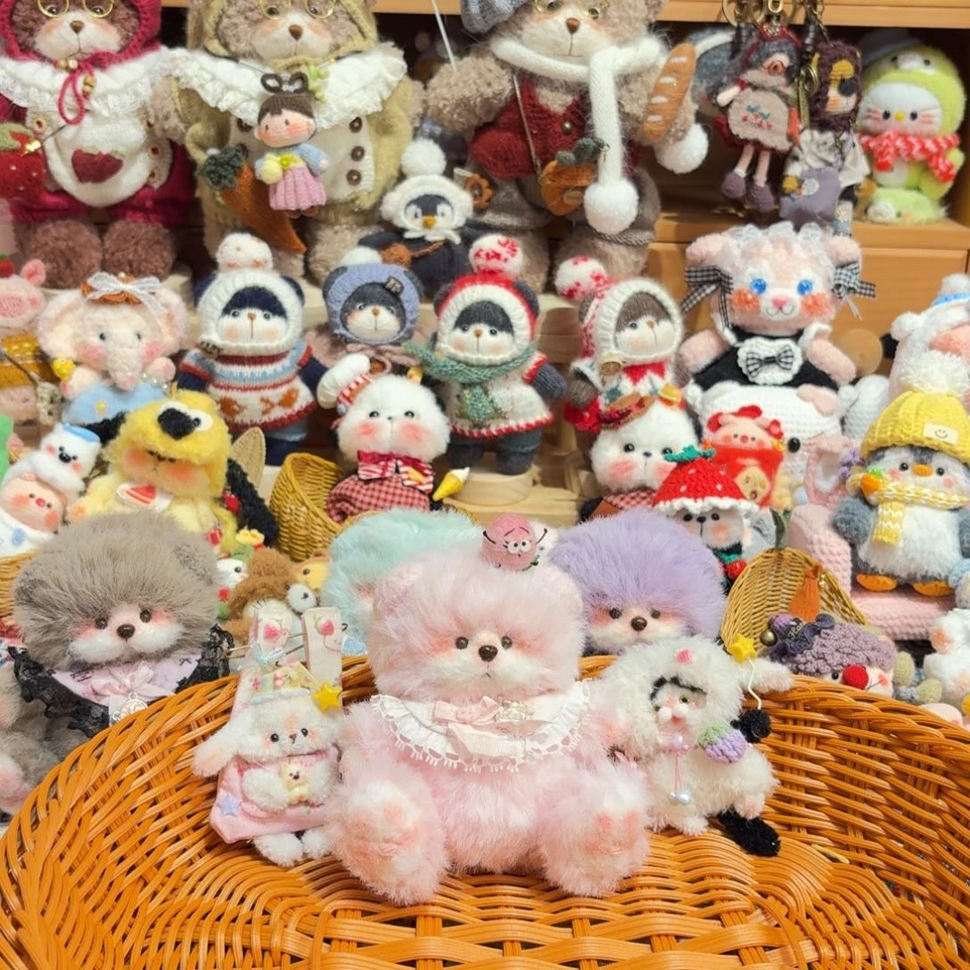 针织品小熊摆件 扭扭挂件