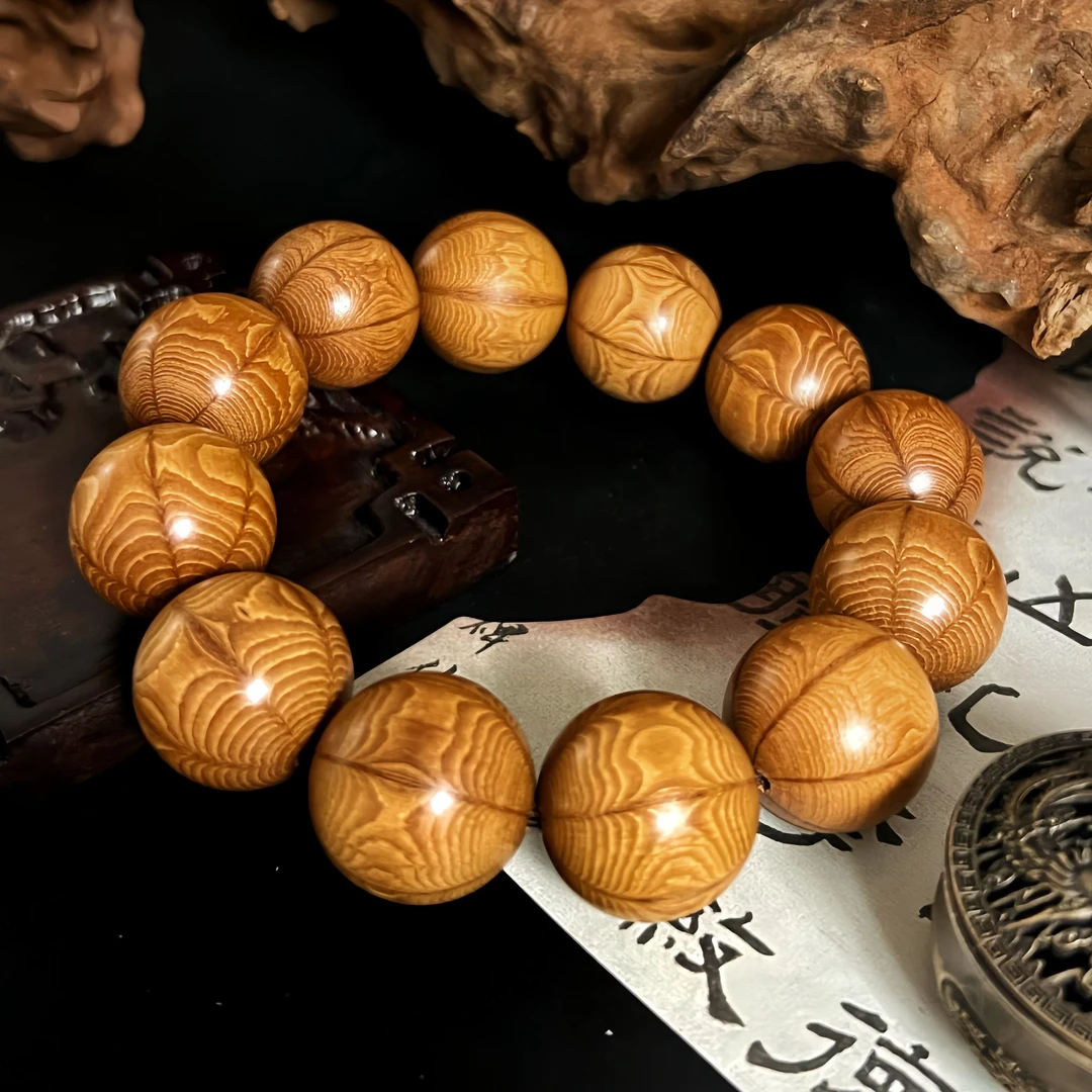 手工制作六道木手串满纹龙鳞纹文玩男女手串