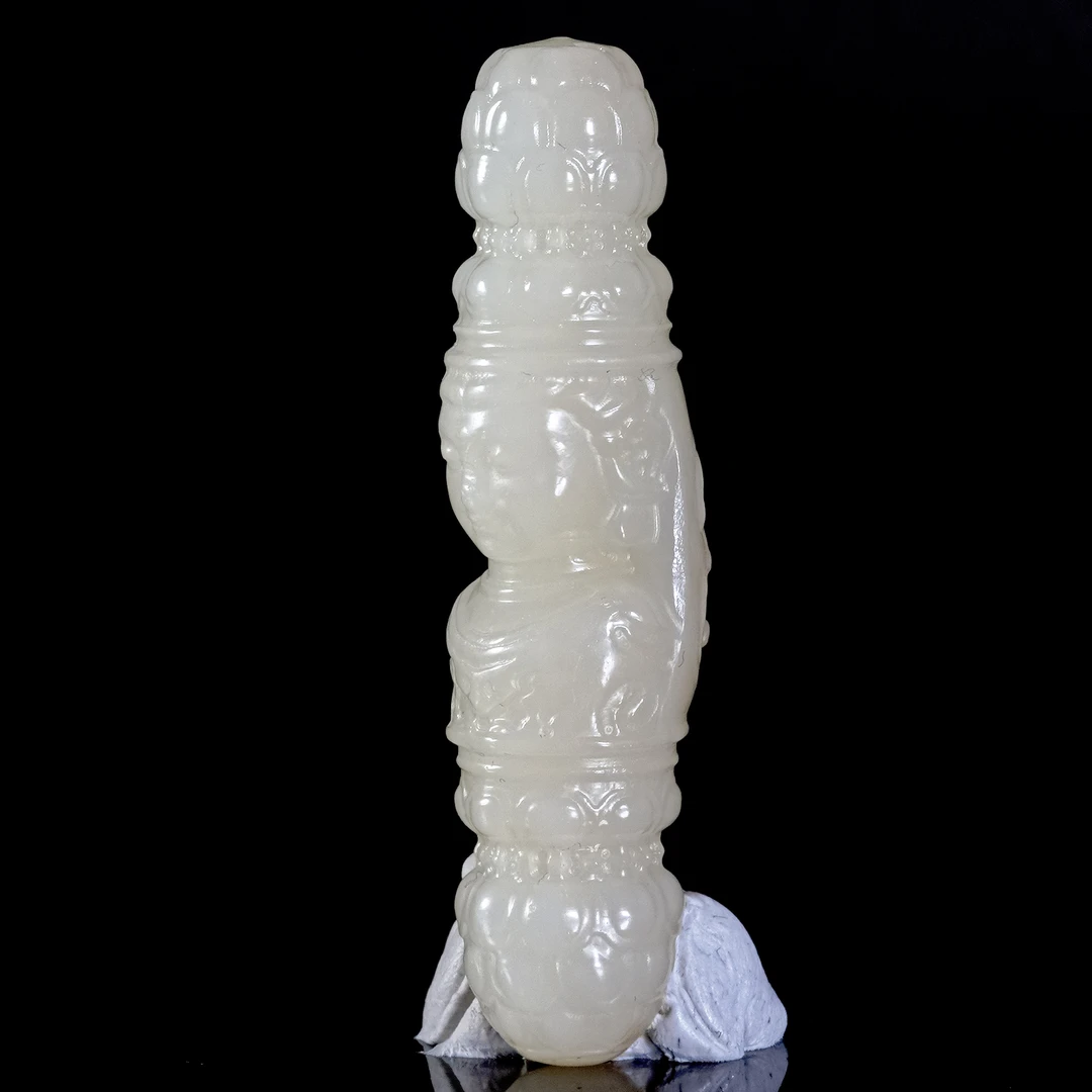 LOT.008和田白玉佛头金刚杵X172
