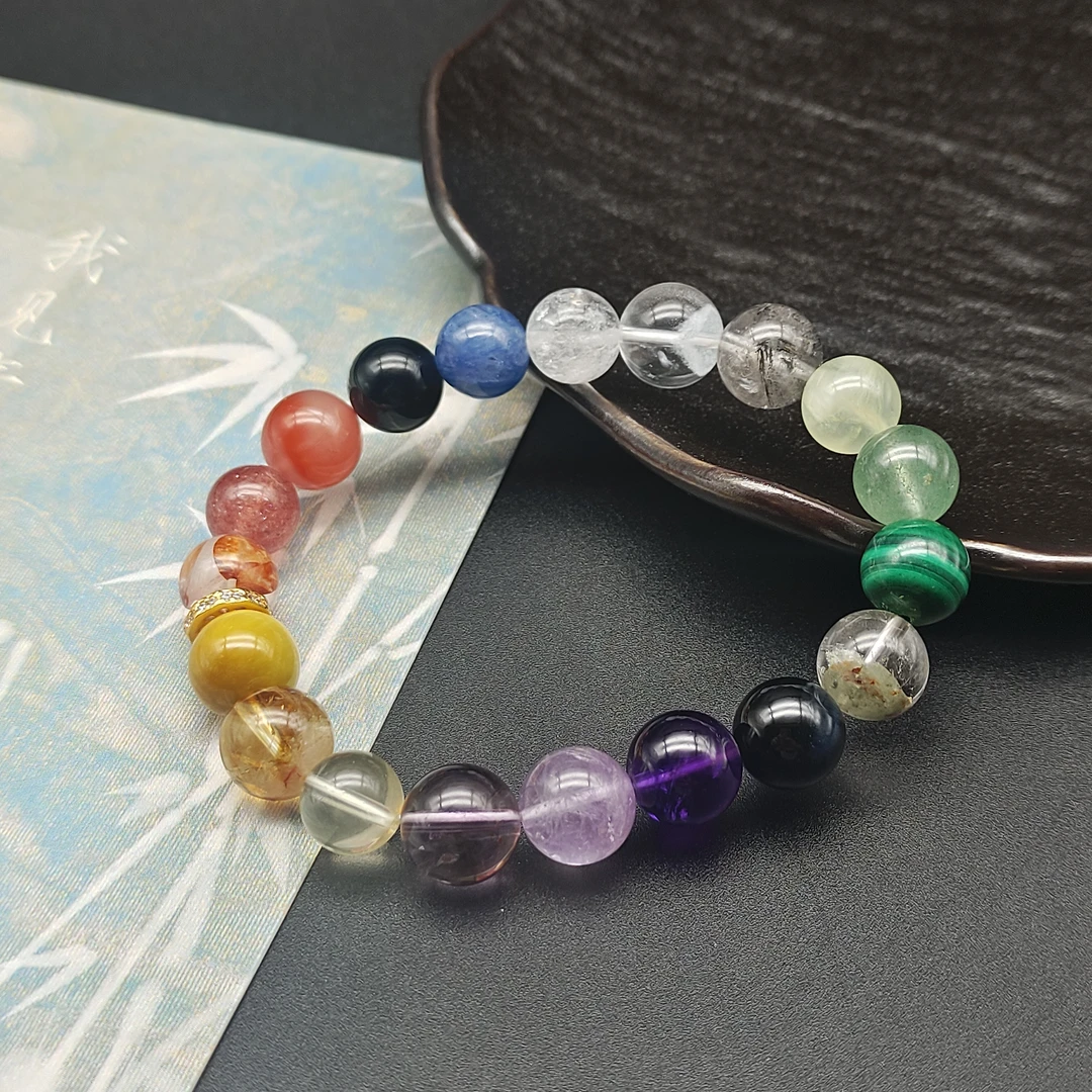 【老王好物优选】XH2025F0289-天然多宝水晶手串多样性发一