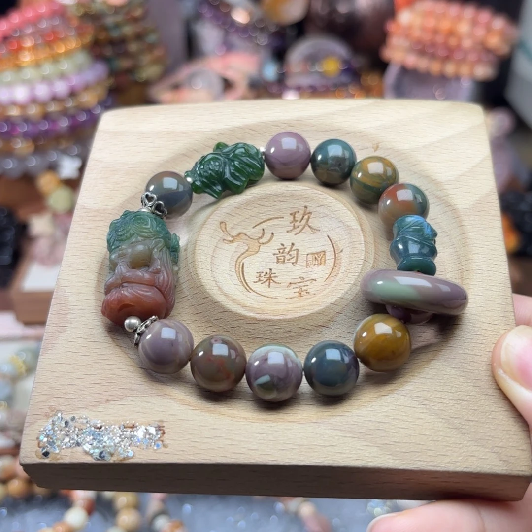银S925镶嵌石英质玉珠宝半成品