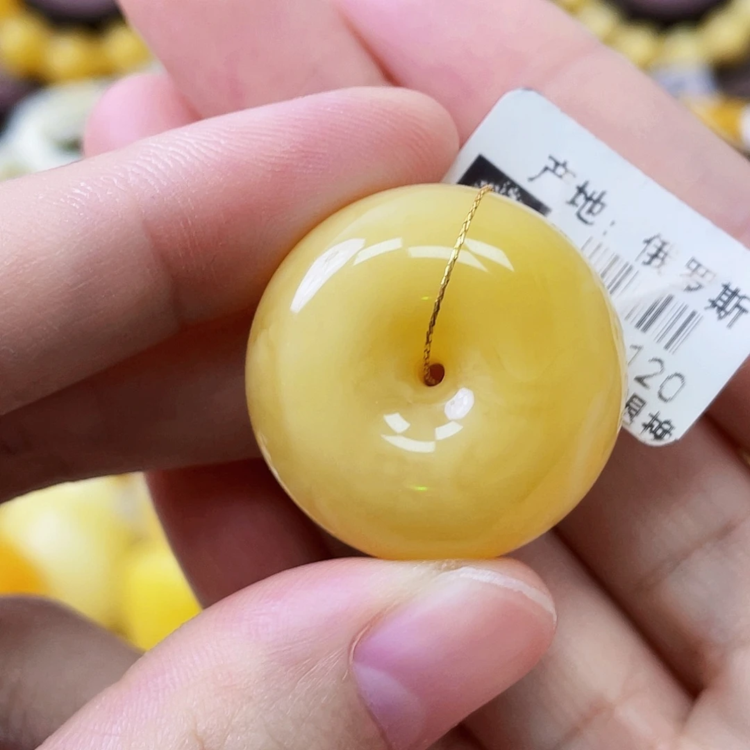 未镶嵌琥珀裸石14*25.9mm浓蜡飘花 瑕