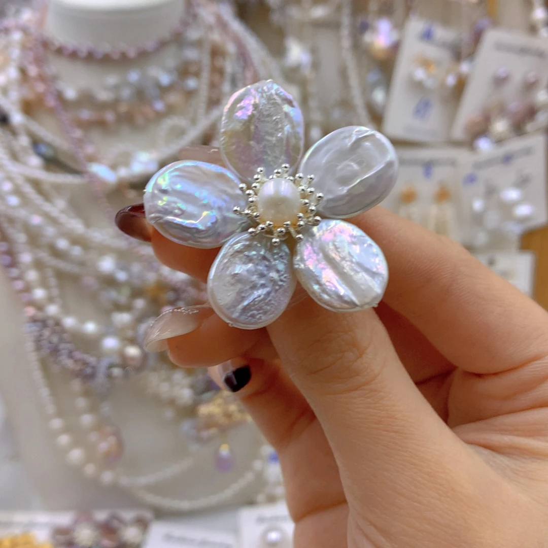 淡水珍珠耳饰银S925镶嵌