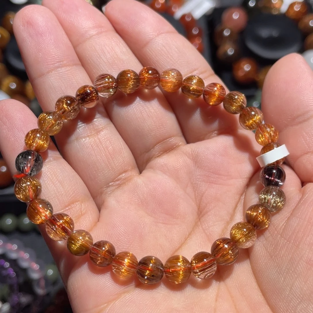 水晶手链未镶嵌彩发晶6.5mm