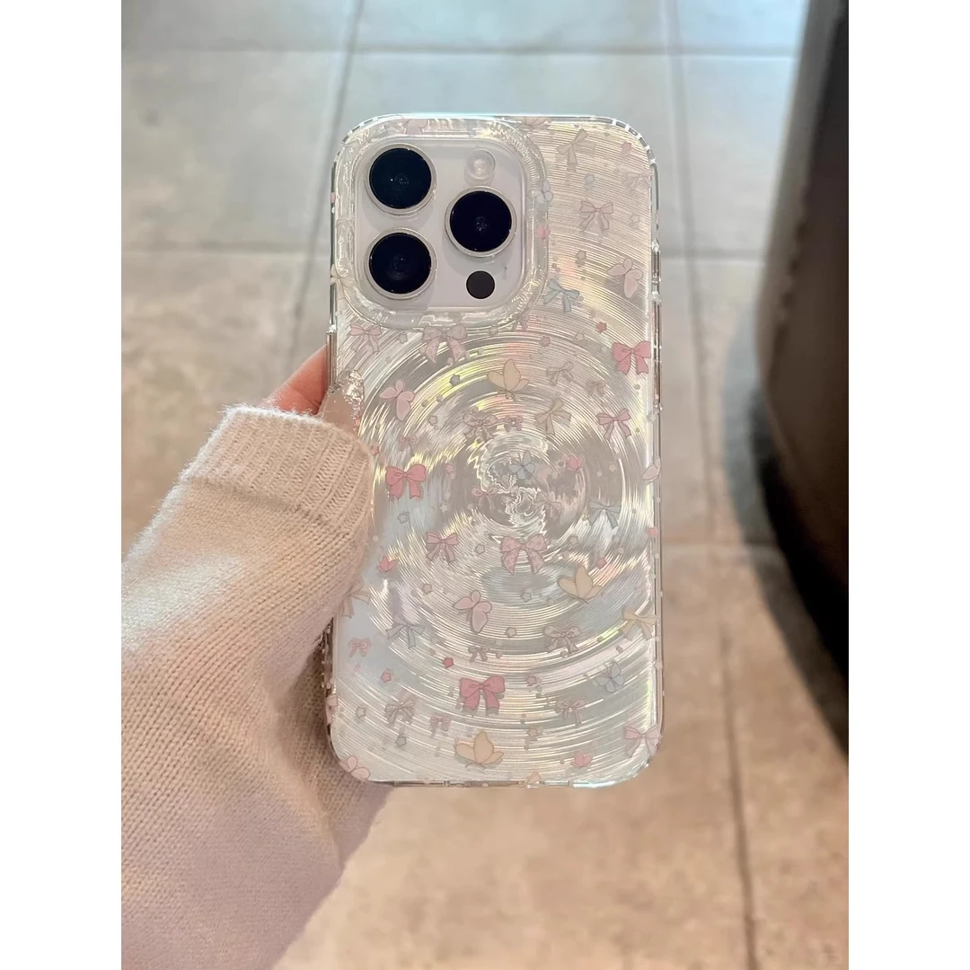 流光漩涡纷飞蝴蝶适用苹果16promax手机壳iphone13女款15高级感14