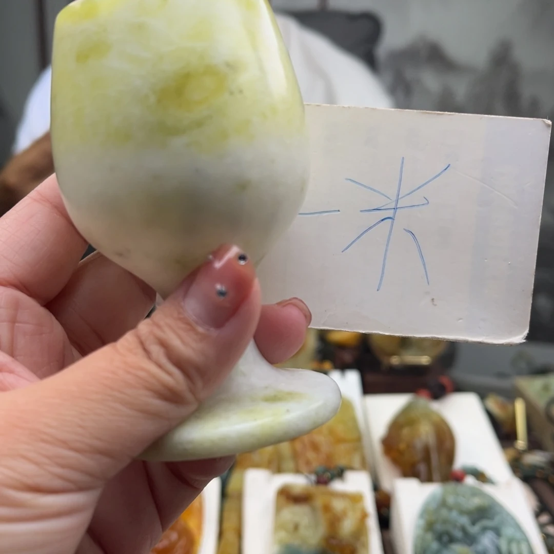 岫玉未镶嵌挂件浮**云杯子