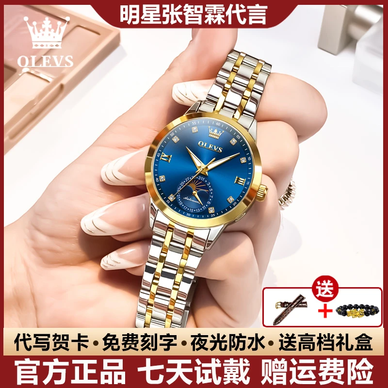 瑞士认证个性女士手表简约时尚全自动机械表防水夜光潮流高档镶钻