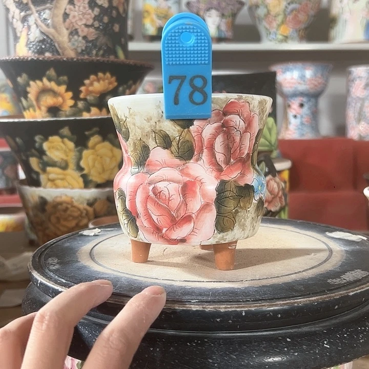 景德镇手绘花盆 满38包邮