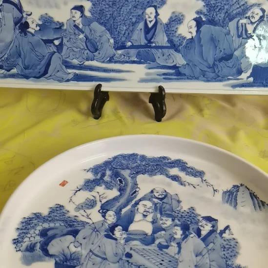 凉***孩陶景德镇釉下彩手绘釉下彩