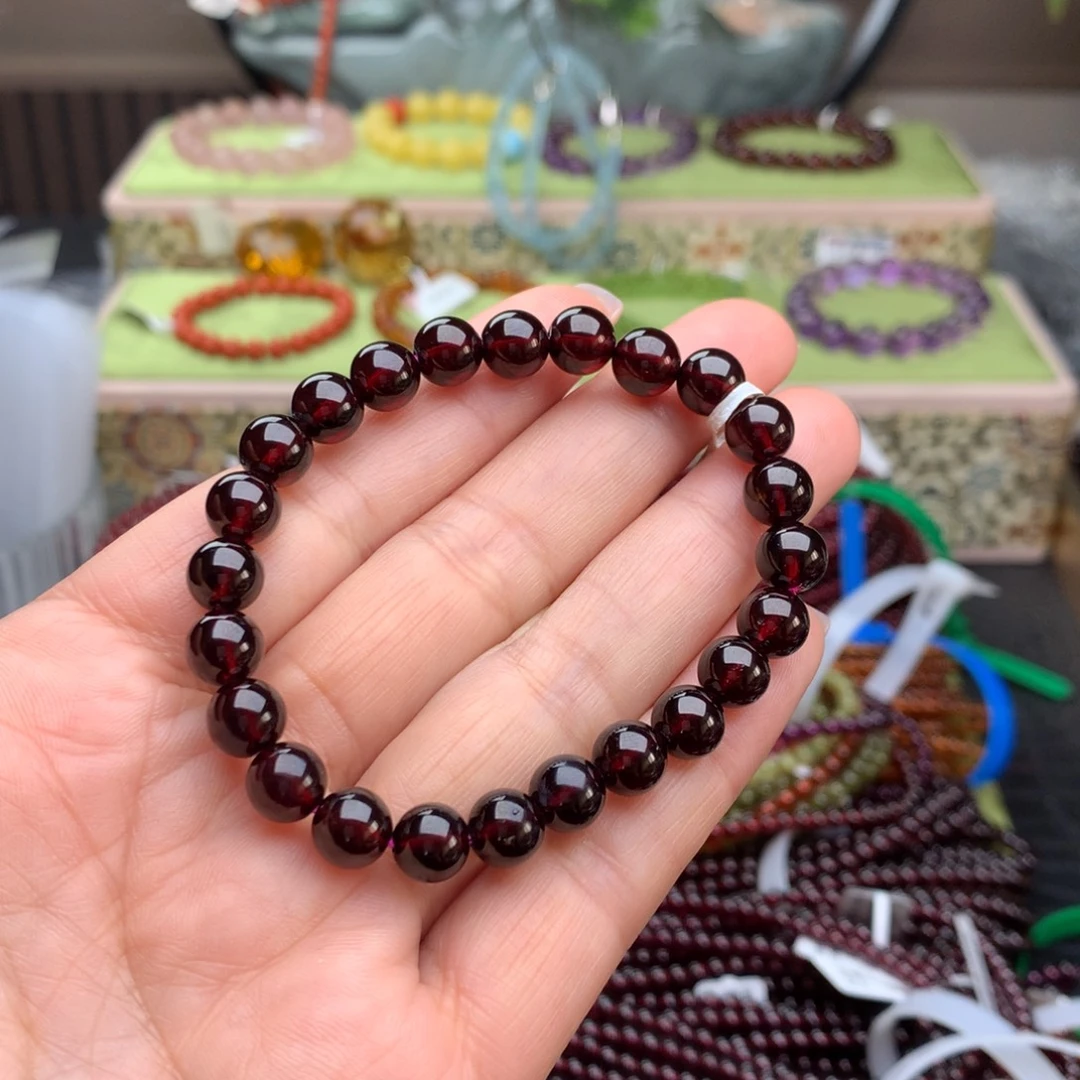 石榴石手串未镶嵌手串7.8