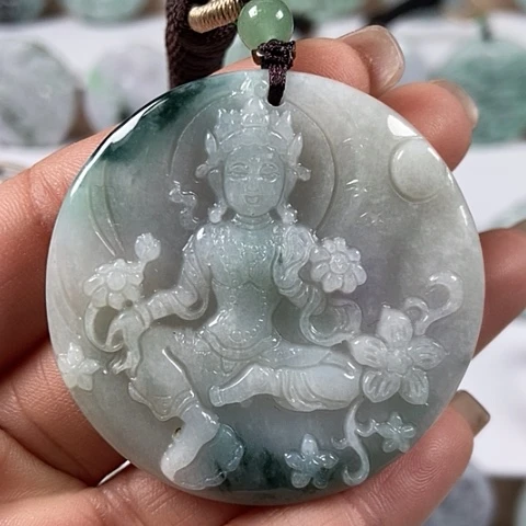 翡翠颈饰未镶嵌观音福利