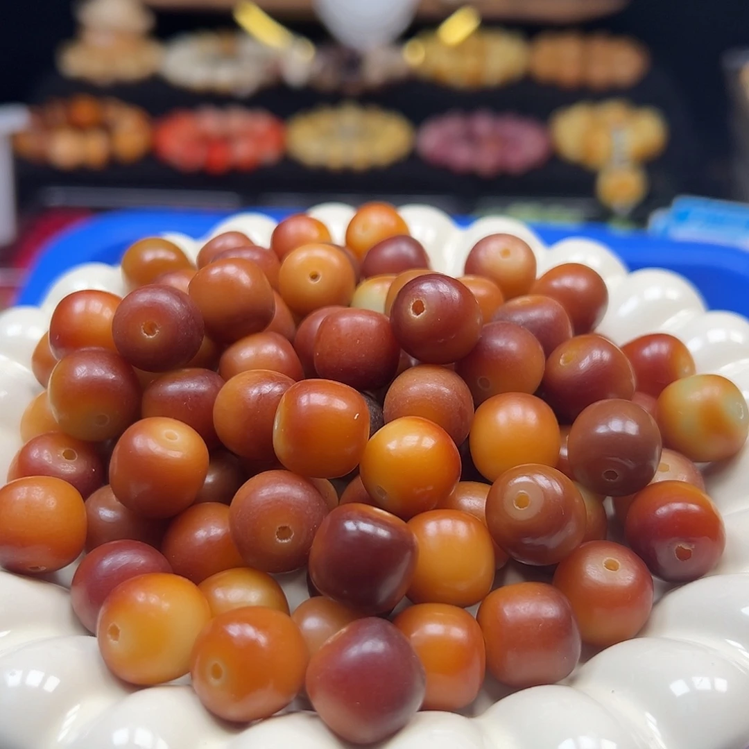 菩提根/象牙果手串卡14老料金橘桶110颗