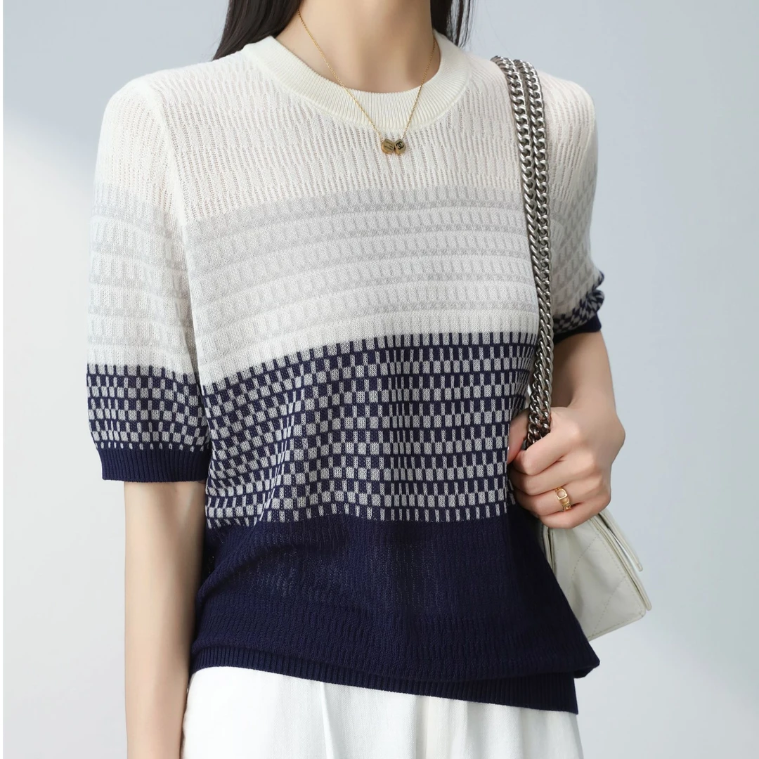 【仅200件】100莱赛尔天丝 夏季晾感更透气不闷热针织T恤 渐变款