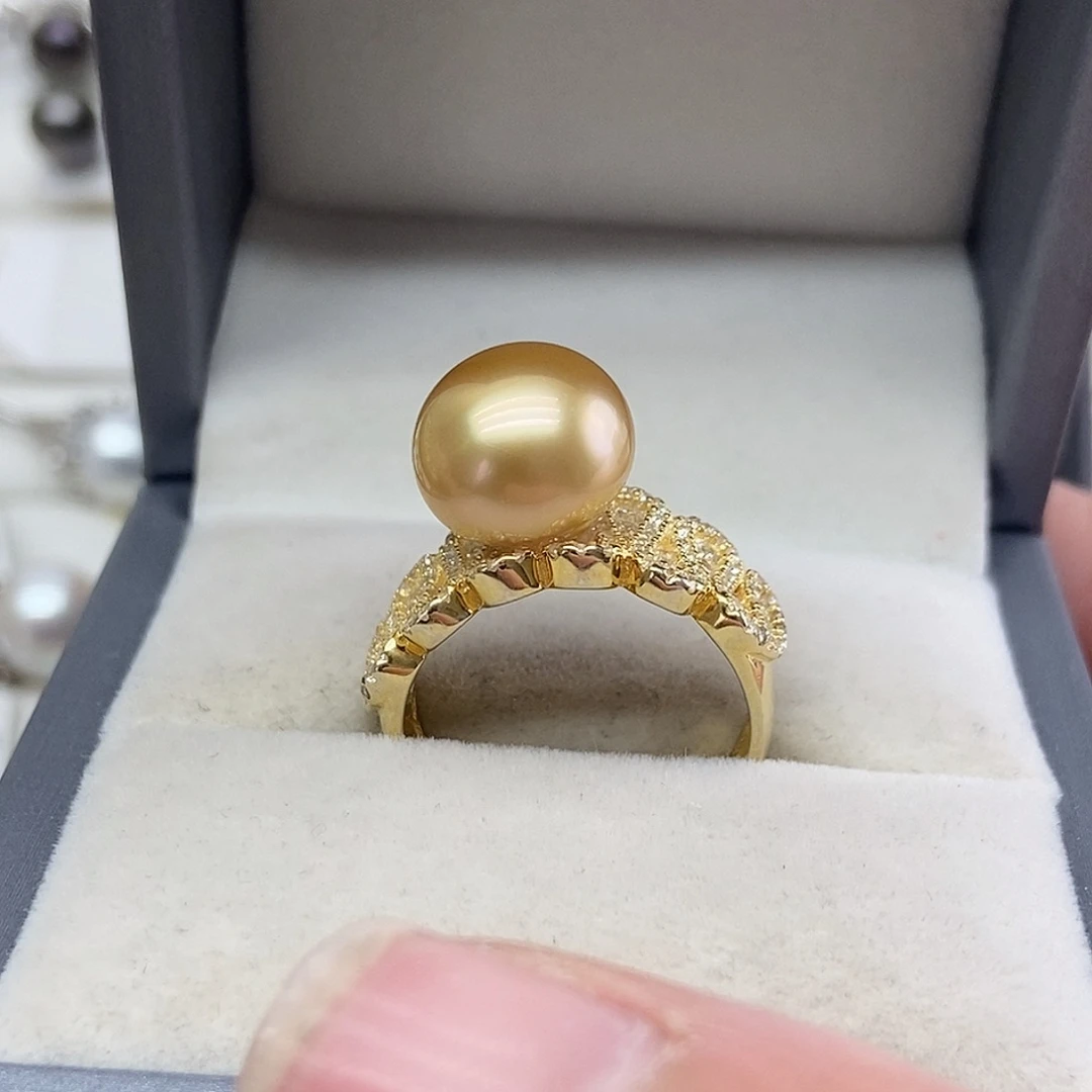 海水珍珠戒指银S925镶嵌