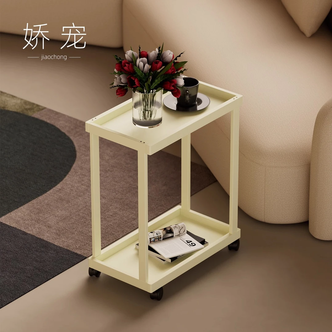 简约现代纯色竹质木饰面角几边几客厅餐厅经济型可移动小茶几沙发