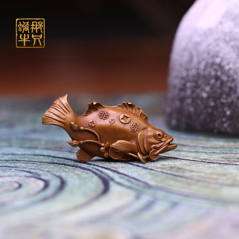 那只蜗牛 6#富贵有鱼黄铜铜器居家玄关办公室书房摆件礼品铜工艺