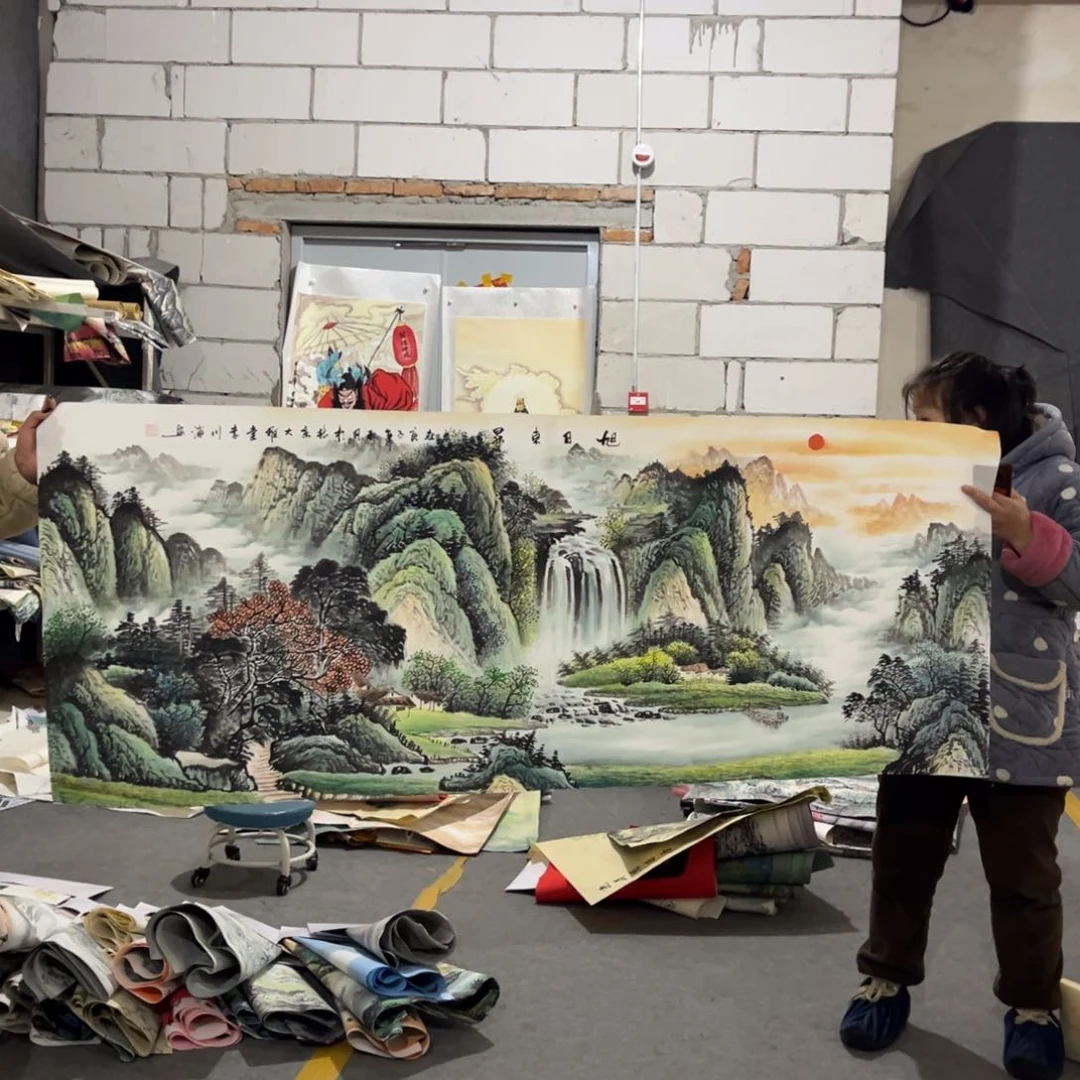 国画书法艺术作品多次绘画