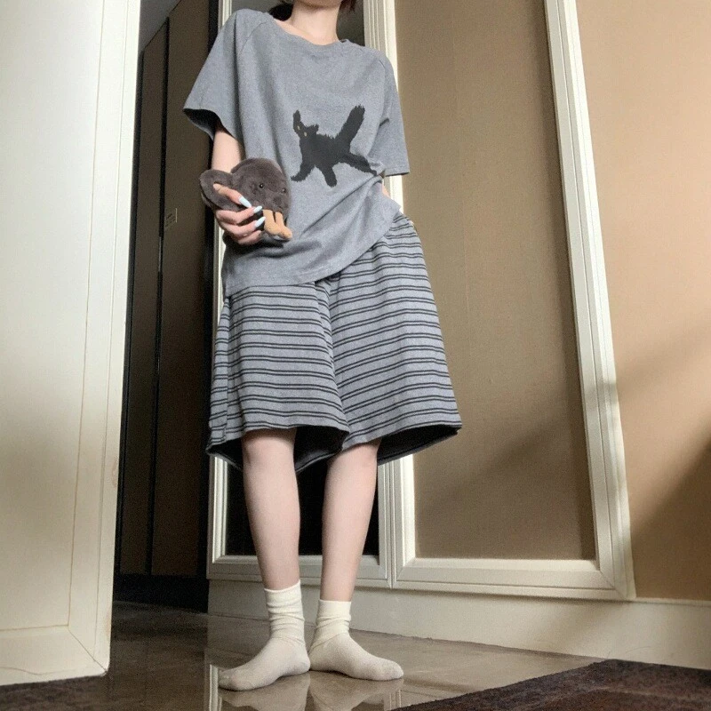 夏季纯棉短袖睡衣妹妹女款2025超火可外穿短裤家居服套装夏天