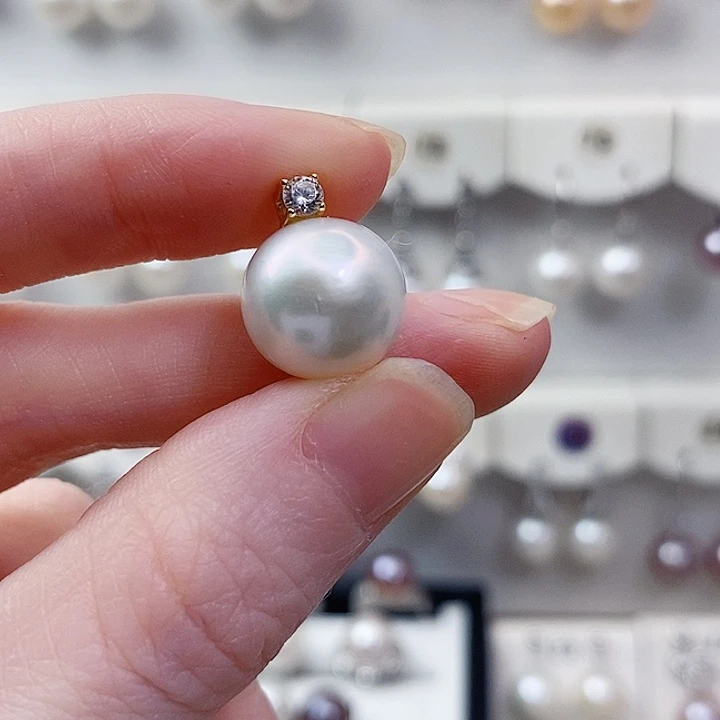 淡水珍珠银S925镶嵌颈饰A