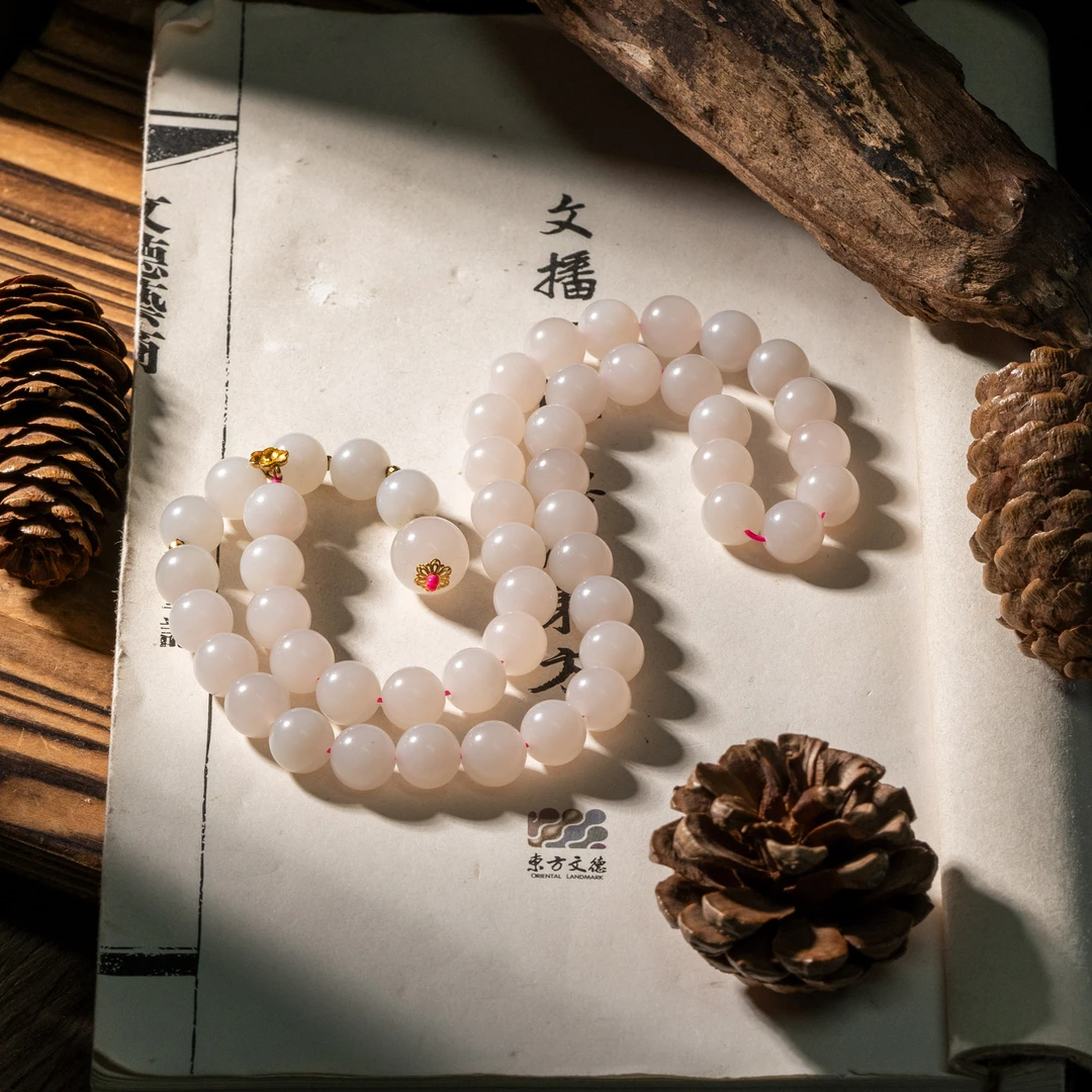18K金藕粉圆珠项链/9-12mm/多样性发一/C2062/孤