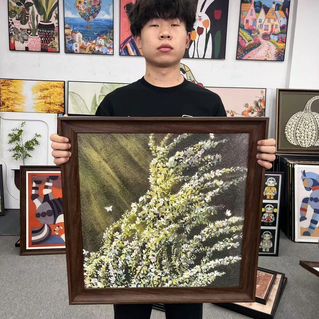 法式风ins花卉风景客厅餐厅卧室玄关风景装饰挂画6060