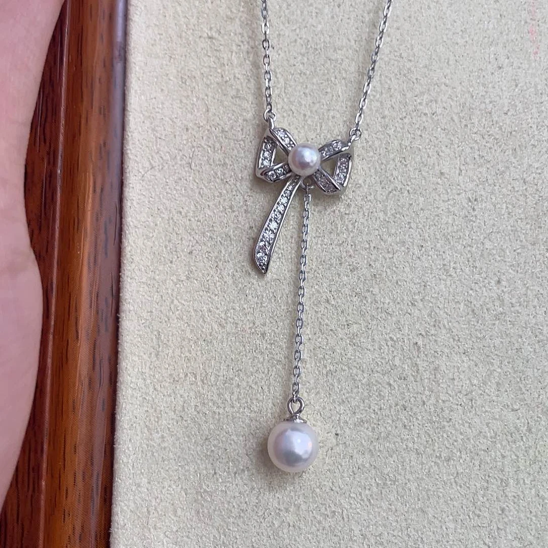 海水珍珠银S925镶嵌颈饰