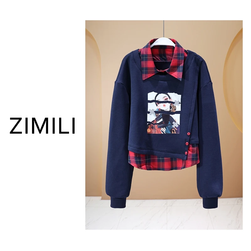 【亮哥欧货女装】冬季热感绒加厚《虹蓝》超柔亲肤卫衣26139-K2