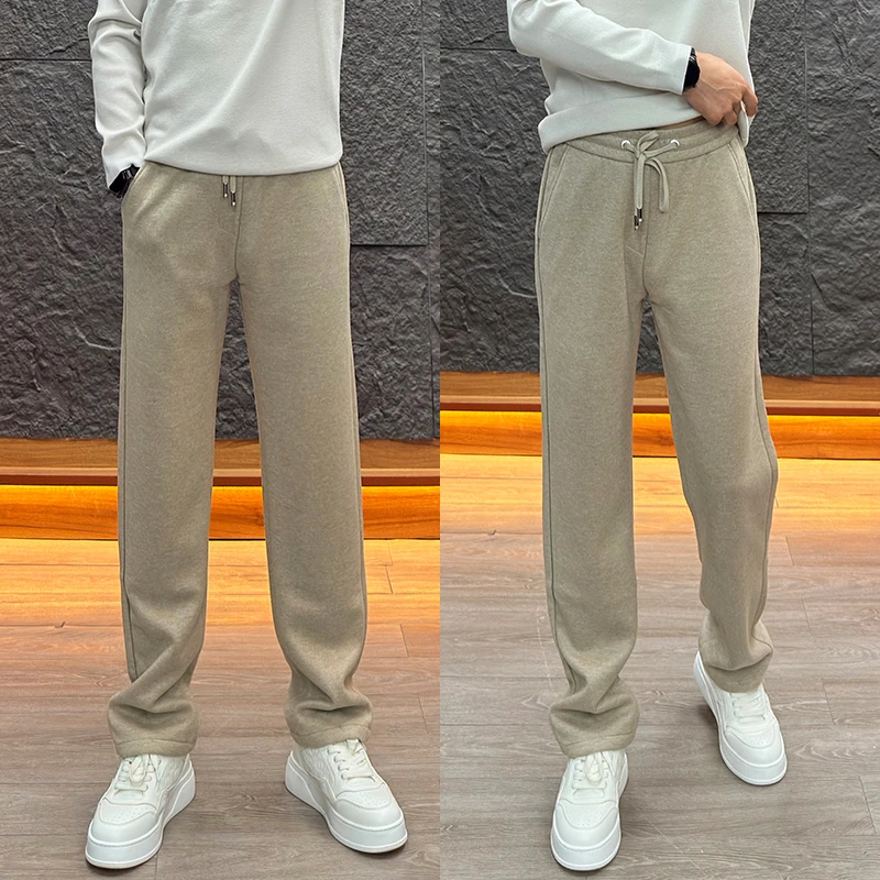 高级感老钱风男装轻奢男士直筒休闲裤百搭男款宽松休闲直筒裤男裤