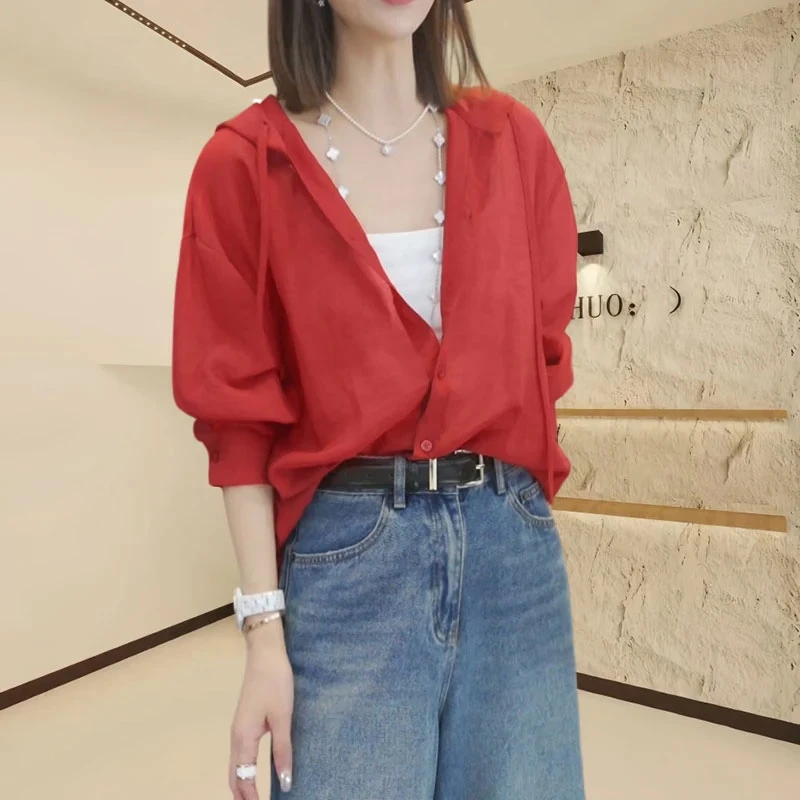 2025年夏季新款衬衫女装韩版休闲百搭小个子时尚设计感防晒上衣