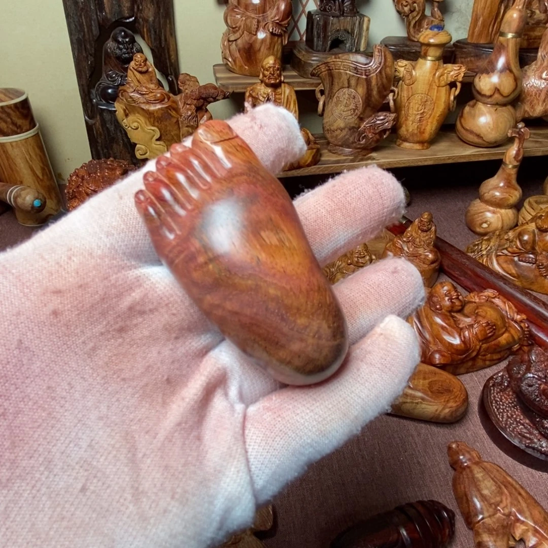 黄花梨/降香黄檀把件海南黄花梨脚丫子手把件