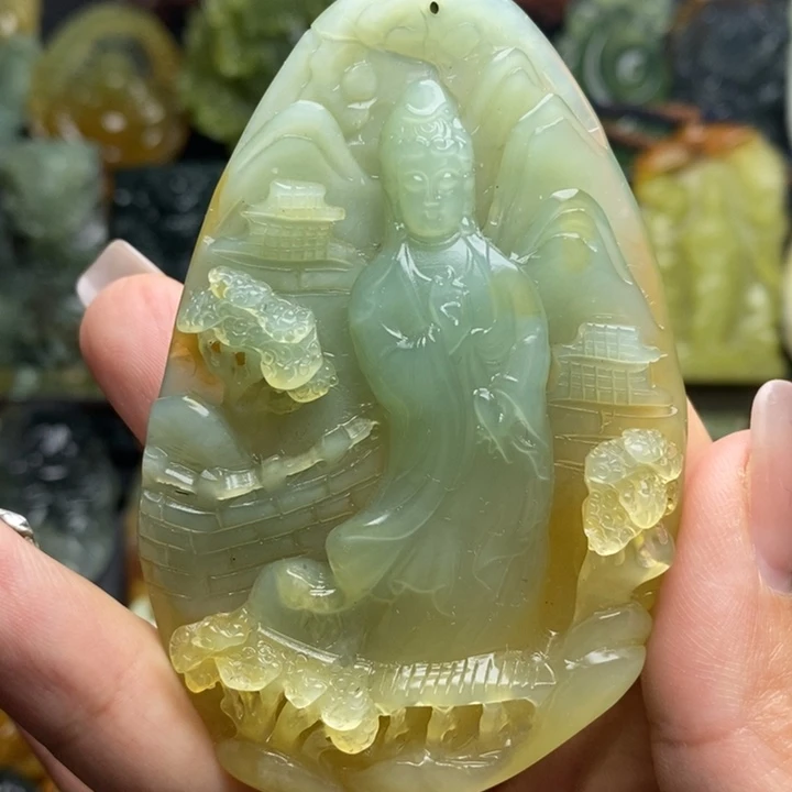 蛇纹石玉未镶嵌颈饰