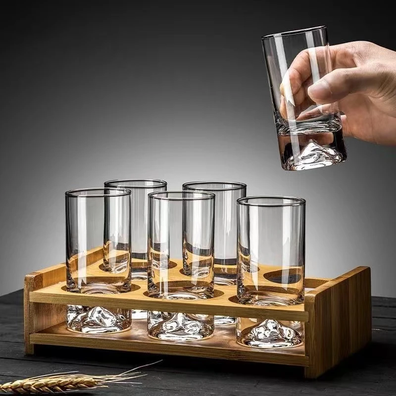 【艾格莱雅/6只】加厚冰山底二两白酒杯家用酒具高颜值烈酒洋酒杯