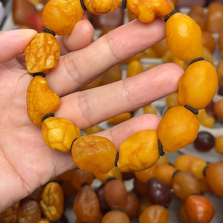 裸石琥珀未镶嵌天然蜜蜡手串