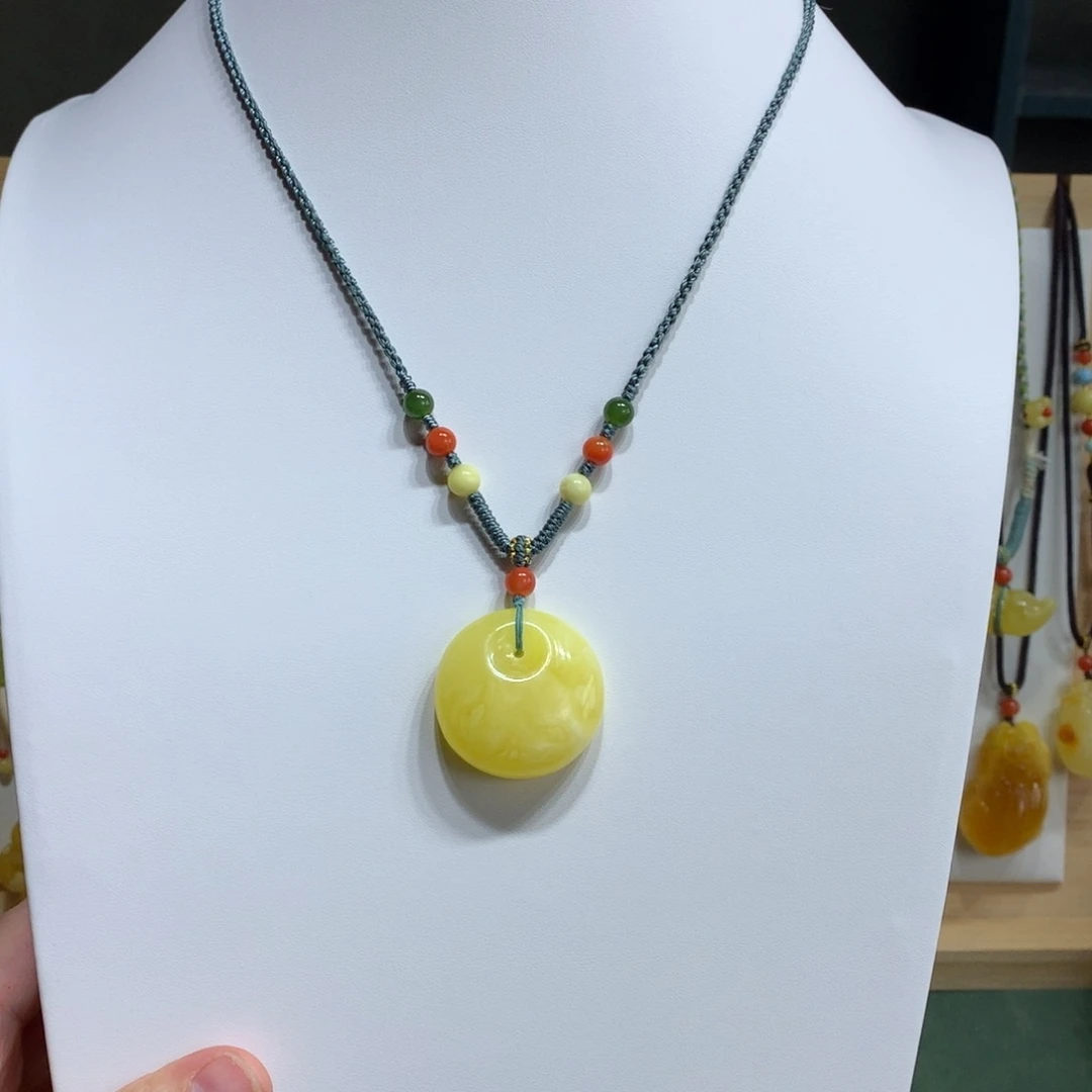 蜜蜡颈饰未镶嵌扣子