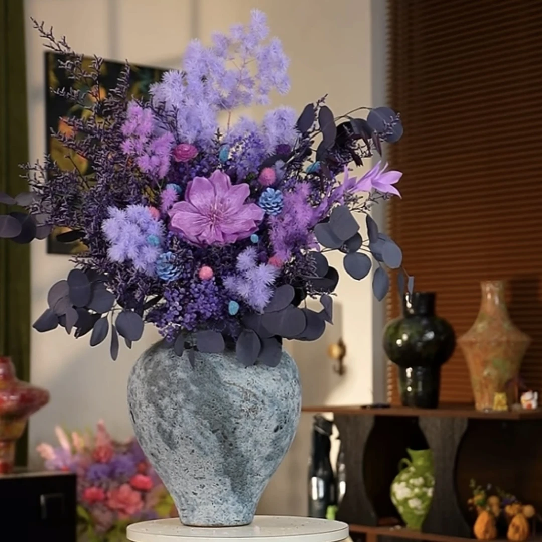 【暮色星澜】永生花束真花室内高级感插花摆件不用养护顺丰发货